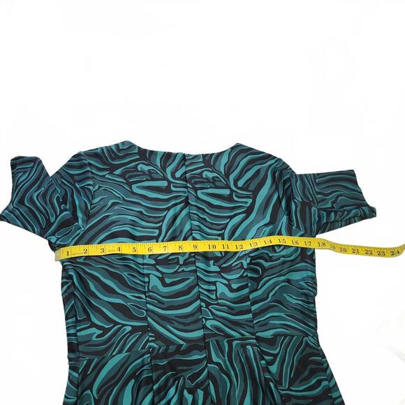 Jude Connally Women's Midi Dress Size S Blue Zebra Print Green - Picture 7 of 9
